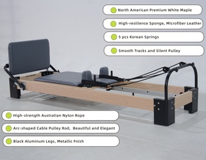 <span class=keywords><strong>Reformer</strong></span> de <span class=keywords><strong>Pilates</strong></span> Gericon de Madera de Arce con Patas de Aluminio - Máquina de <span class=keywords><strong>Pilates</strong></span> Portátil y Ecológica, Ajustable y Enfocada en la Salud - Product Image 1