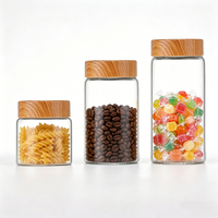 Bouteille en verre borosilicate à large ouverture 78 mm 200 ml 380 ml 520 ml 750 ml pour le stockage hermétique des bonbons gélifiés et des grains de café