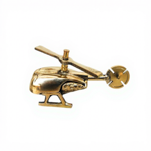 Modèle d'hélicoptère décoratif élégant en laiton, objet de luxe vintage pour la décoration de bureau à domicile et cadeau d'entreprise - Product Image 1