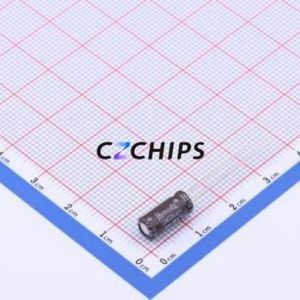 ตัวเก็บประจุอิเล็กโทรไลต์อะลูมิเนียมแบบ Through-Hole รุ่น HY1H100M050110CD288 ขนาด D5xL11 มม. 10uF 20% 50V 120mA-100kHz - Product Image 2