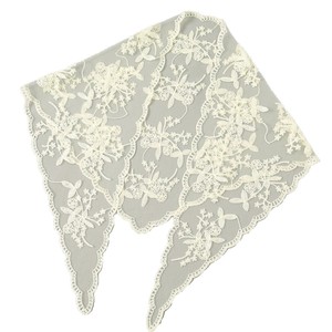Voile de mariée européen <span class=keywords><strong>et</strong></span> américain en dentelle florale appliquée, foulard triangulaire, nouvelle collection printemps/été, couleur unie noir <span class=keywords><strong>et</strong></span> blanc - Product Image 5