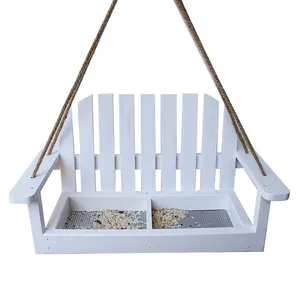 2021 De Nieuwe Product Buiten Outdoor Hamster Speelgoed Traplopen Grond Witte Verf Koop Hout Venster Houten Stoel Vogel Feeder