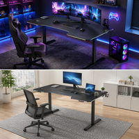Bureau d'ordinateur extensible en aluminium AOR avec réglage électrique de la mémoire, design ergonomique, idéal pour les compétitions e-sportives, intelligent et monoplace