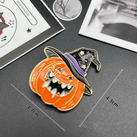 Offre Spéciale Raveloop – Épinglette en émail moulé sous pression, style antique et moderne, motif Jack O'Lantern, pour sac à dos ou veste, couleur orange doré, Halloween