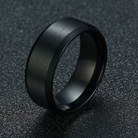 Hochwertige Schwarz Blau Gold Silber 316L Edelstahl Einfache Matte Ring Blank Plain Beliebte 8mm breite gebürstete Bandring für Männer