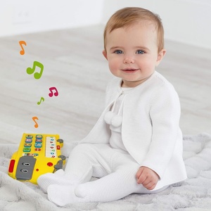 Học Đồ chơi xe buýt trường học với đèn và âm nhạc, 8 phím đàn piano nốt nhạc, 6 nút âm thanh động vật và nút chế độ - Product Image 2