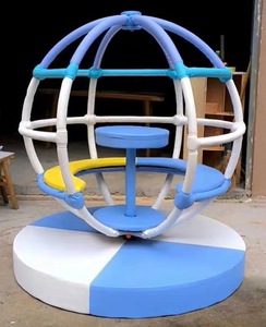 Carrusel Eléctrico Blanco Barato de Juego Blando para Interiores con Diseño de Animales Personalizado y Caballo - Product Image 5