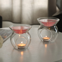 Photophore brûleur à huile essentielle four à verre pour cire fond produits aromatiques pour la décoration intérieure cadeau de pendaison de crémaillère de noël