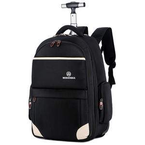Double Shoulder Trolly Roller Bag Backpack Business Spinner <b>Suitcase</b> Luggage Travel Bag Letter Pattern Zipper <b>Trolley</b> Bag - Product Image 2
