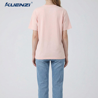 T-shirt pour femme Kuenzi, personnalisé avec logo, col rond, manches courtes, 100% coton, 220 GSM, coupe ample, épaules tombantes
