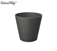 Greenship Produk High-End Pot Permukaan Bergalur Gandum Bentuk Bulat Dekorasi Rumah Penanam Taman Dekorasi Pot Bunga
