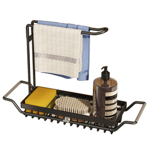Lavello Caddy Organizer bagno sopra il lavello stendino <span class=keywords><strong>porta</strong></span> piatti <span class=keywords><strong>da</strong></span> cucina Organizer lavello e Set di scarpette in spugna con portasciugamani - Product Image 1