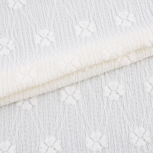 Tissu jacquard fin en polyester extensible à motif géométrique à petites échelles, effet pur diamant blanc, tricoté en dobby, toucher doux - Product Image 2