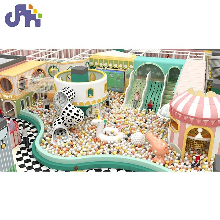 New style theme park family educational play area ball pool slide kids jungle gym indoor soft playground