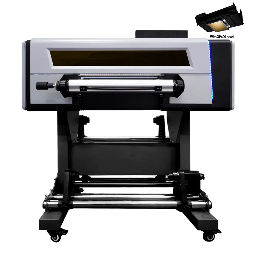 Hstar di grande formato A2 A3 42cm Uv Dtf A B Film xp600 testina di stampa di cristallo Logo Roll To Roll Uv Dtf adesivo stampante con laminatore
