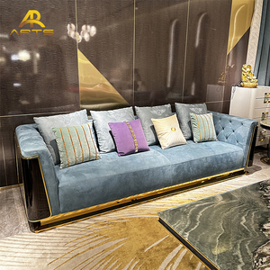 Nhà Máy Trực Tiếp Thiết Kế Sang Trọng Hiện Đại Sợi Nhỏ Sofa Da Bọc Ghế Cho Khách Sạn Biệt Thự Căn Hộ Phòng Khách Sofa - Product Image 2