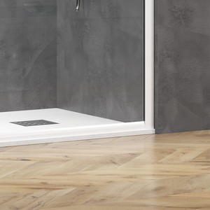 Kamalu KE-4000B opaco bianco scorrevole angolo doccia 90x110 rettangolo quadrante vassoio senza cornice impermeabile 6mm per il bagno - Product Image 4