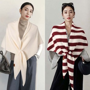 100% Pure <b>Wool</b> Triangle Shawl Winter Warm Knitted Women Cape Wrap Reversible Lightweight <b>Scarf</b> - Product Image 5