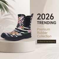 Bottes de pluie Chelsea en caoutchouc à motif floral rayé personnalisées pour femmes, idéales pour le jardin et les jours de pluie – Vente en gros usine