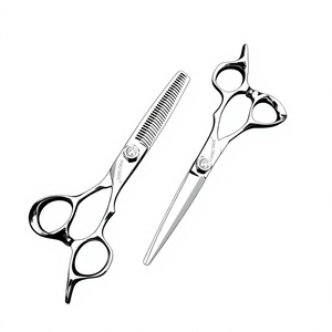 Ensemble professionnel de ciseaux à effiler et de ciseaux de coupe en acier inoxydable pour barbiers, 6 pouces, acier inoxydable professionnel pour cheveux - Product Image 1
