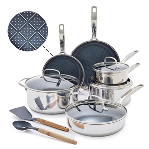 Juego de Utensilios de Cocina de Acero Inoxidable de Tres Capas, 13 Piezas, Apto para Horno, Solo Lavar a Mano - Product Image 1