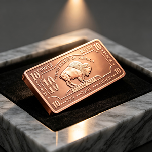 Barra de Cobre Buffalo Bullion de 10 oz, Moneda Rectangular Estampada, Artículo de Colección - Product Image 2
