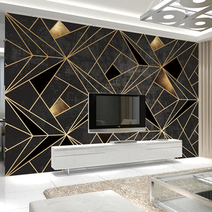 Papel Tapiz Mural 3D Personalizado, Decoración del Hogar, Negro, Creativo, Patrón Geométrico Abstracto, Fresco, Sala de Estar, Fondo de TV, Papel Fotográfico para Pared - Product Image 3
