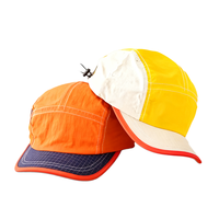 Nueva Gorra de Moda de Dos Tonos, 5 Paneles, Color de Contraste Premium, Ribete a Cuadros, Ala Corta, Gorra de Corredor, Gorra de Campamento, Uso en la Playa, 100% Poliéster