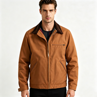 Blouson Bomber Homme en Toile de Coton Robuste Style Vintage avec Logo Personnalisé – Vente en Gros Usine, Coupe Décontractée, Vêtement d'Extérieur Industriel Coupe-Vent