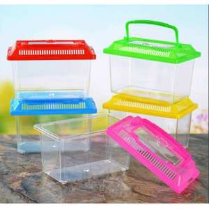 Petit aquarium moderne en plastique durable pour poissons rouges et tortues, design respirant, transparent, capacité de 1L, utilisation intérieure/extérieure - Product Image 5