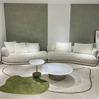 Canapé modulaire incurvé moderne en tissu blanc, sectionnel et moelleux, pour salon, villa, mobilier de maison