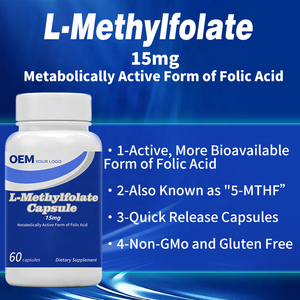 Cápsulas OEM/ODM de L-Metilfolato 5-MTHF Plus Cofactor Metil B12 para el Estado de Ánimo, Homocisteína, Metilación y Cognición - Product Image 2