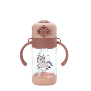かわいい子供360ml漏れ防止飲用ベビーシッピートレーニングカップBpa無料再利用可能子供プラスチック製ウォーターボトルハンドル付き - Product Image 5