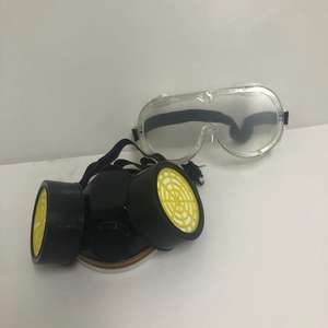 Masker karet Respirator dengan kacamata, kemasan karton Filter ganda Anti debu semprot Anti berbahaya <span class=keywords><strong>Gas</strong></span> kimia masker mascarilla - Product Image 4