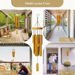 Carillons éoliens et cloches d'église traditionnels en <span class=keywords><strong>bambou</strong></span> écologiques pour la décoration de la maison et du jardin, cadeau d'anniversaire - Product Image 3