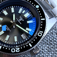 Tandoorio NH35A PT5000 62MAS montre pour hommes, plongée automatique 300M, bague en argent bombé AR verre saphir, lunette rotative, Date, Bracelet en acier