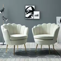 Nouveau mobilier moderne pas cher prix de gros rond motif de fleurs métal velours salon lounge canapé chaise