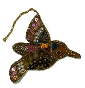 premium handmade christmas <b>ornament</b> velvet beaded bird design artisan crafted beaded bird souvenir decorative hanging <b>ornament</b> - Product Image 3