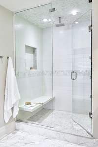 Porte de douche en verre trempé, design de luxe, cabine de douche, salle de bain, porte de douche en verre trempé - Product Image 6