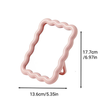 Miroir de maquillage ovale en plastique en gros, miroir mural carré suspendable pour chambre à coucher, outil de beauté, miroir de maquillage quotidien pliable pour bureau