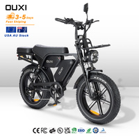 Vélo Électrique OUXI V8 Ultra Plus avec Pneus Larges, Batterie 60AH, 250W/750W, 20 Pouces, Autonomie 200km, Style Rétro pour Adultes - Entrepôt Australie