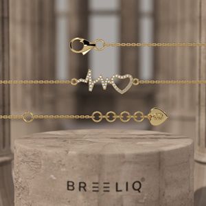 Pulsera de Oro Blanco Sólido de 14K con Diamantes en Forma de Latido de Corazón para Mujer, Cadena Delicada con Eslabones de Pulso y Corazón - Product Image 1