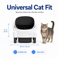 Bac à litière à entrée large et ouverte, autonettoyant, avec contrôle par application, pour chats âgés