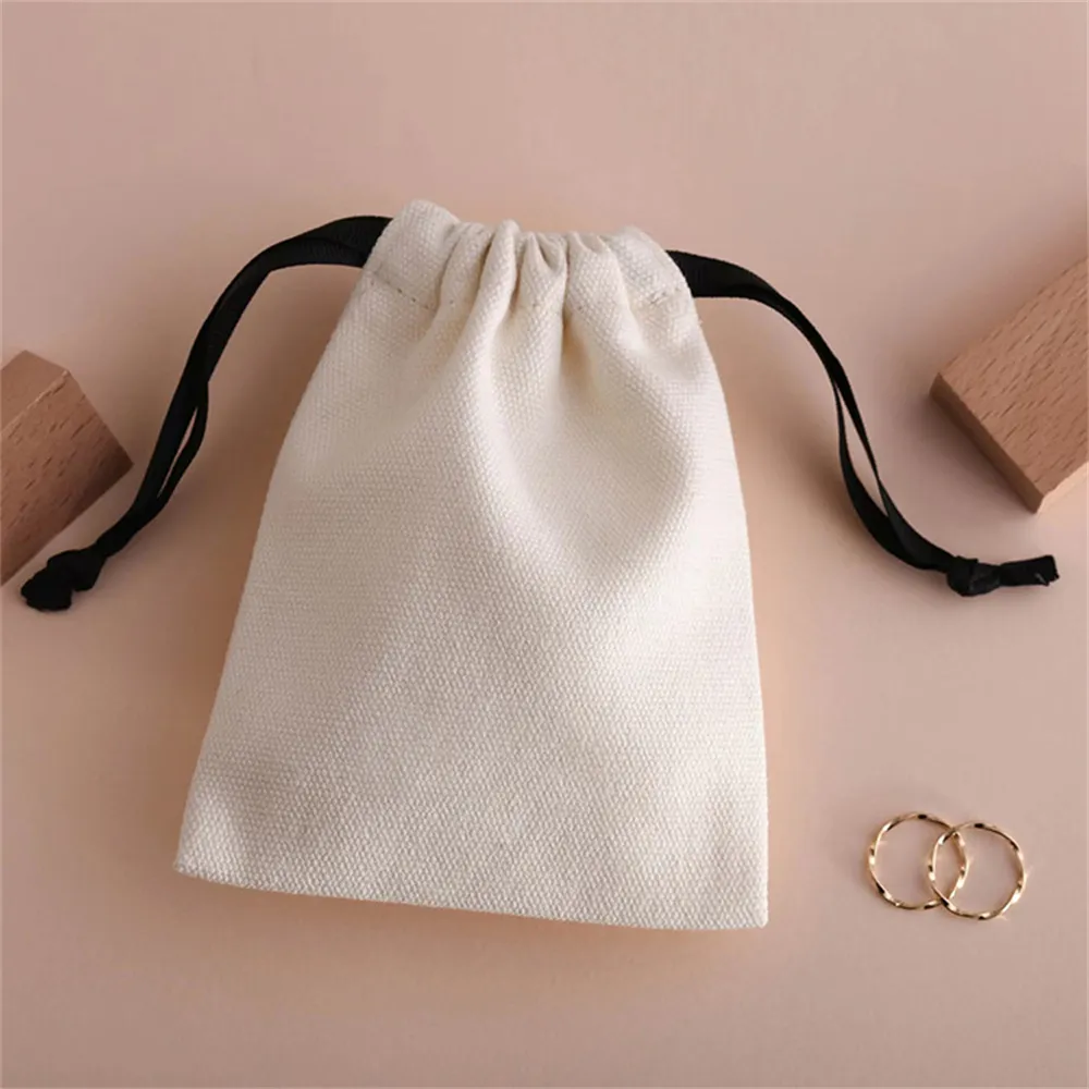 wholesale cotton Logo Mini Jewelry Drawstring Pouch Luxury Gift Pouch Bag For Jewelry Fabric Pouch For Jewelry