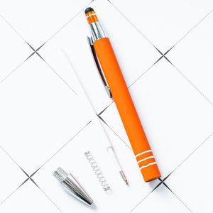 Stylo bille publicitaire personnalisé avec logo, corps en aluminium, toucher doux, pointe tactile pour écran, cadeaux promotionnels - Product Image 4