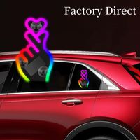 Nouvelle lumière LED triangulaire sans fil à énergie solaire pour vitre de voiture, néon sans fil pour montant C, décoration intérieure d'ambiance pour voiture