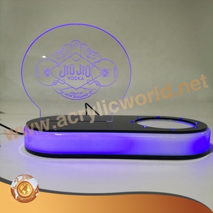 Exhibidor de Vino Personalizado para Mostrador, con Iluminación LED Azul, Soporte de Acrílico para Botellas, para Tiendas de Licores y Bares - Product Image 2