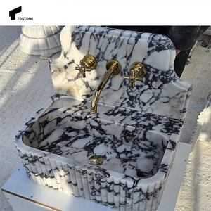 Tostone Luxueux Naturel Calacatta Viola Rectangle Marbre Évier Mural pour Conception Personnalisée Maison Villa Hôtel Décoration - Product Image 3