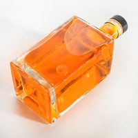 Bouteille en verre vide de 700 ml, 750 ml, 5 litres pour brandy, gin, rhum, tequila, vodka, whisky, avec bouchon en liège et pulvérisateur vert carré