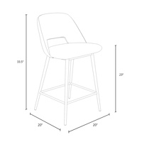 Ensemble de 4 tabourets de bar modernes en bouclette, avec coussin en éponge haute densité et dossier ergonomique, emballage plat peu encombrant pour la maison et les cafés